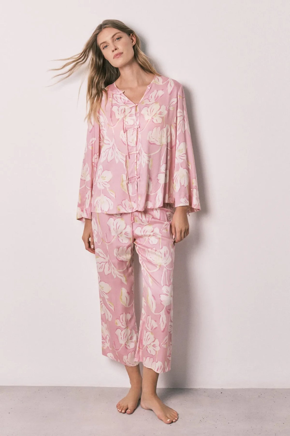 Women Secret Oriental-Style Satin Long Pyjamas