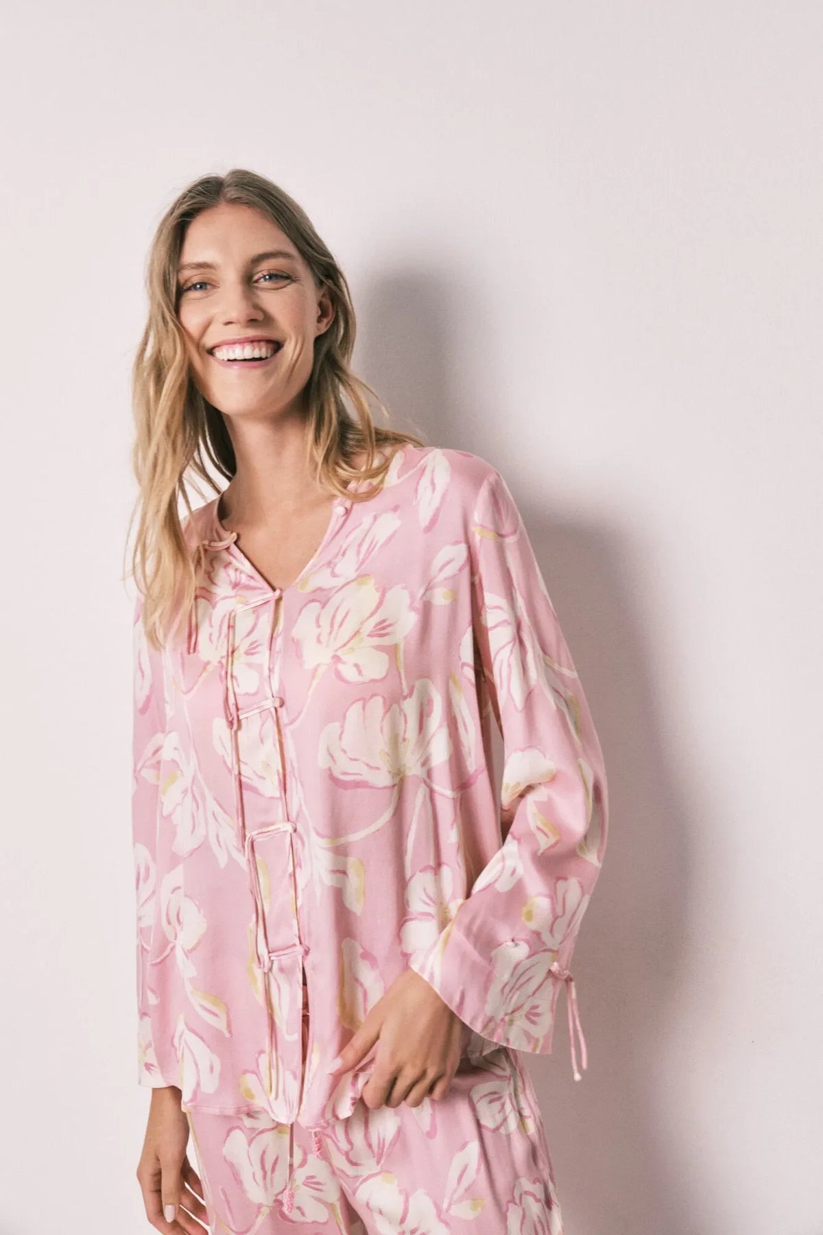 Women Secret Oriental-Style Satin Long Pyjamas