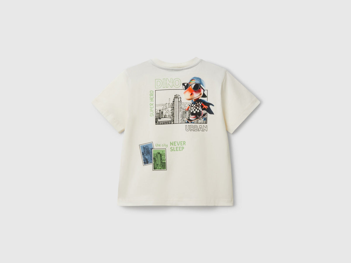 Benetton Printed Crew Neck T-Shirt