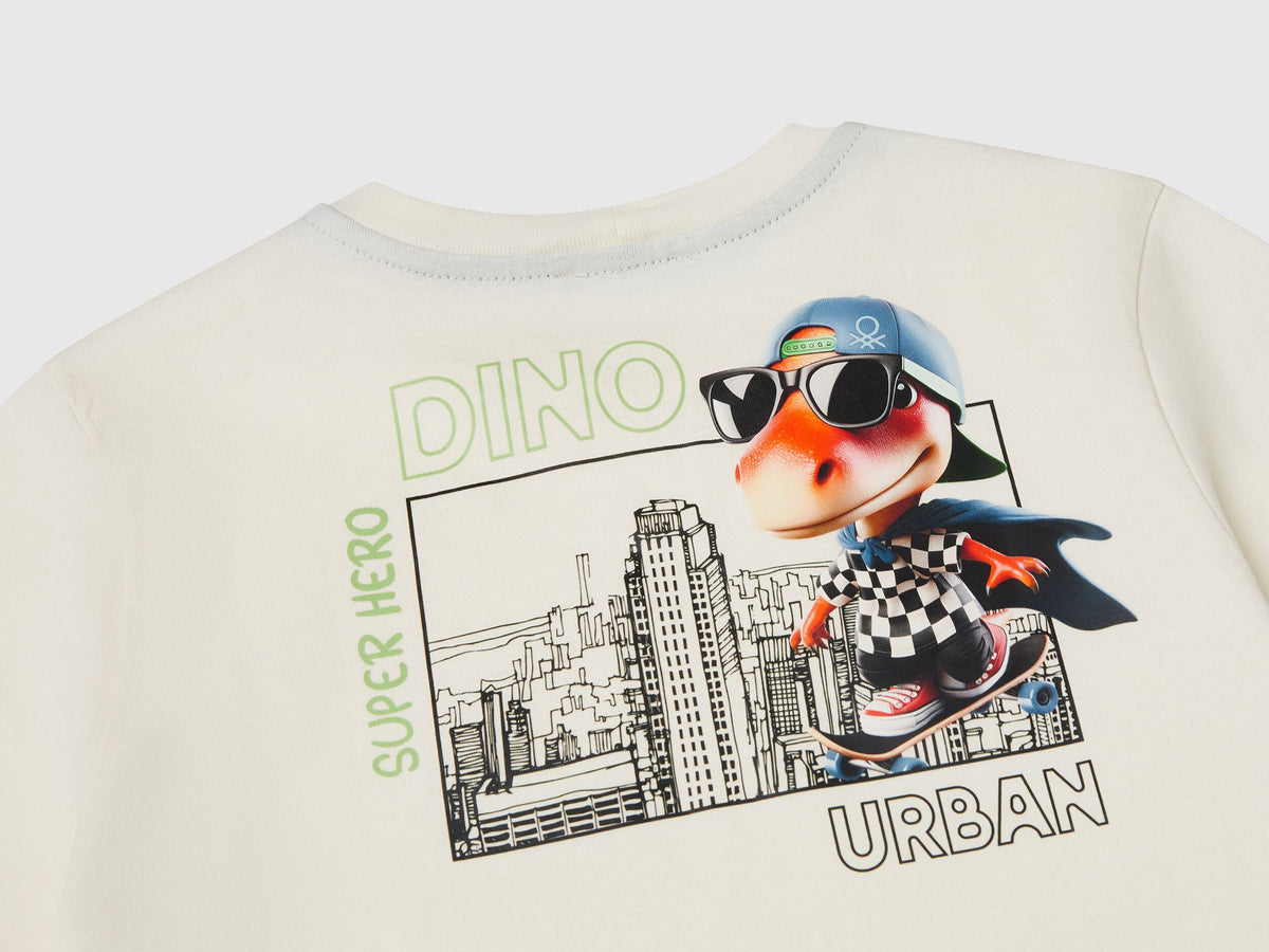 Benetton Printed Crew Neck T-Shirt
