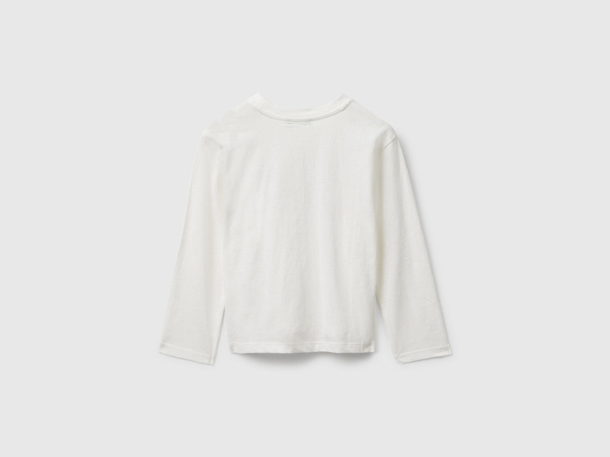 Benetton Glitter Print Cotton T-Shirt