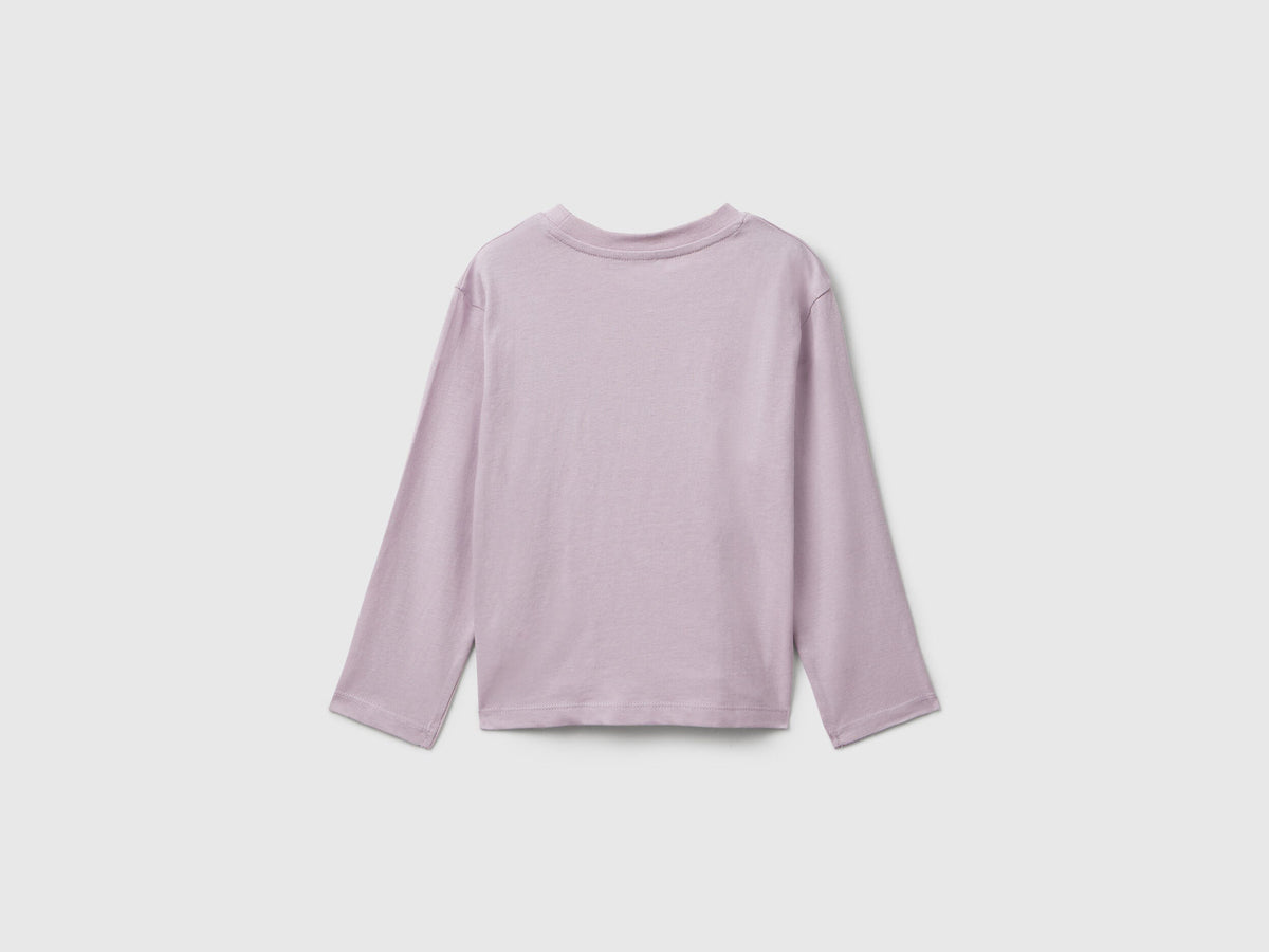 Benetton Glitter Print Cotton T-Shirt