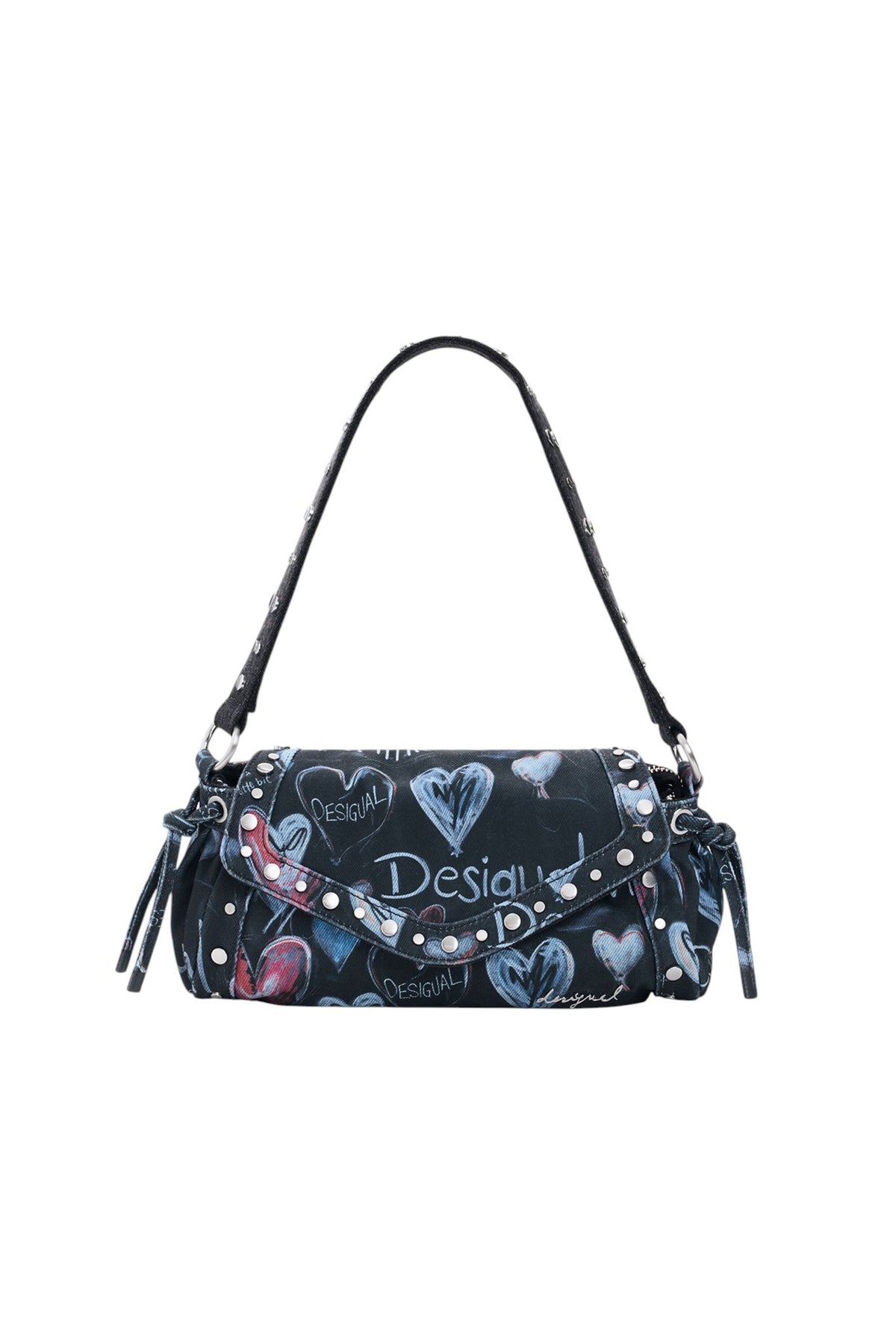 Desigual Medium-format crossbody bag in denim-effect fabric