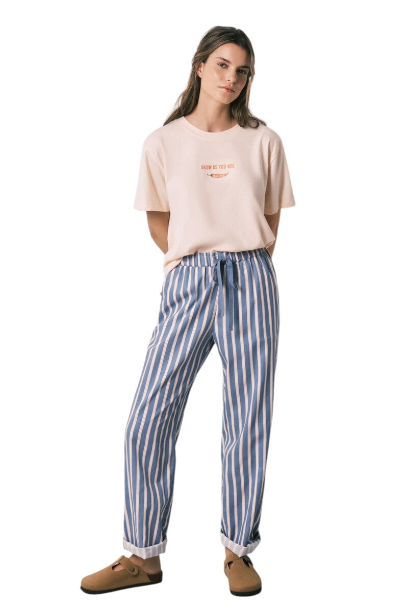 Women Secret Viscose long trousers with striped print