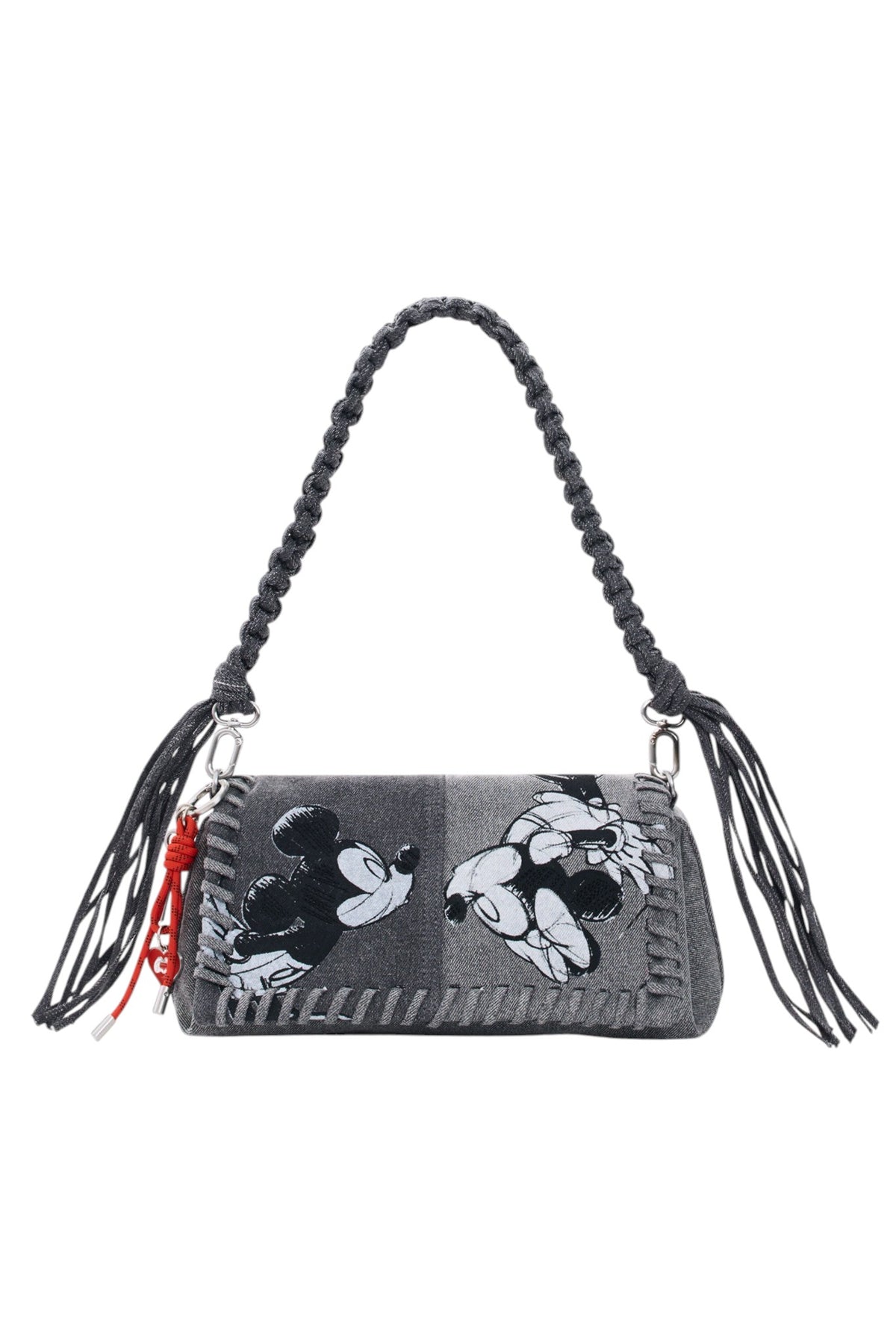 Desigual Medium denim fabric bag with Mickey Mouse™ embroidery
