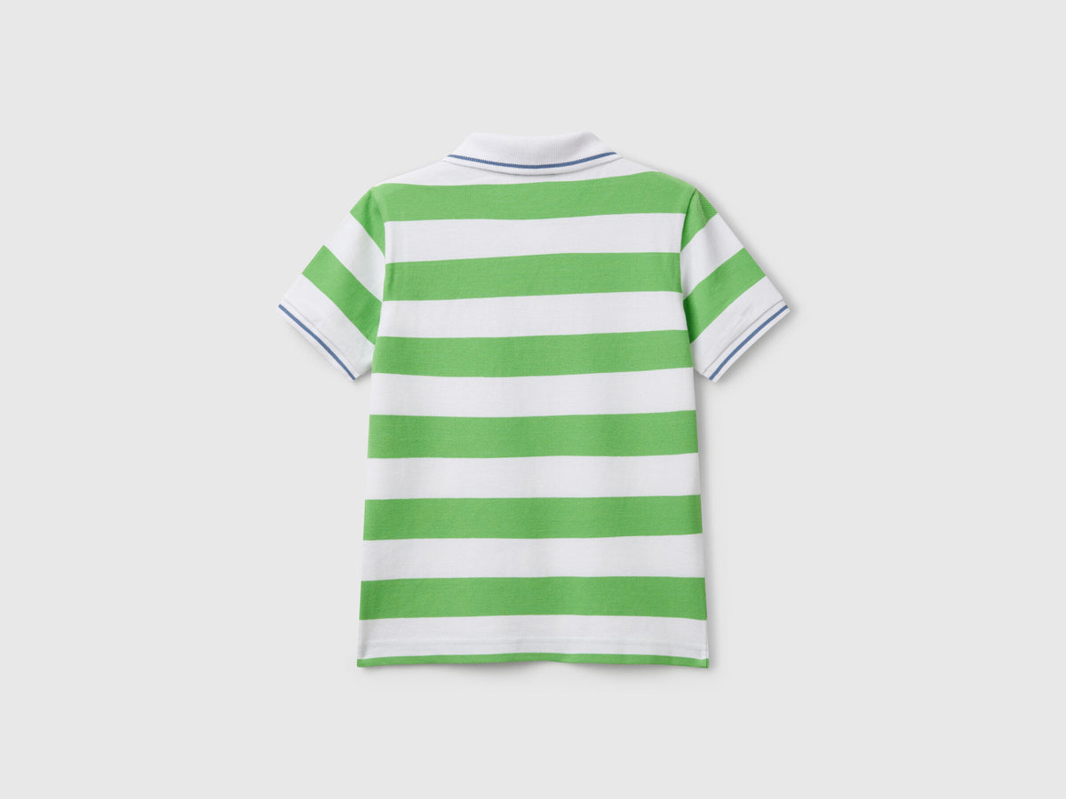 Benetton Striped Short Sleeve Polo Shirt
