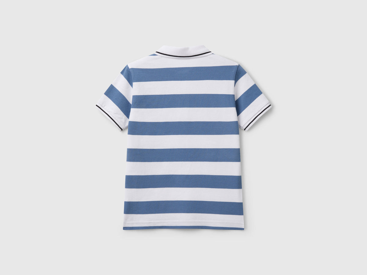 Benetton Striped Short Sleeve Polo Shirt