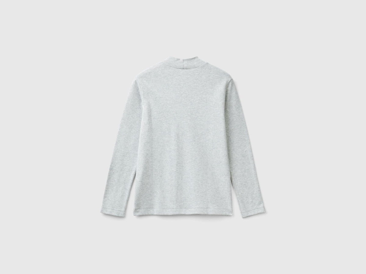 Benetton Ribbed Knit Turtle Neck T-Shirt For Kids