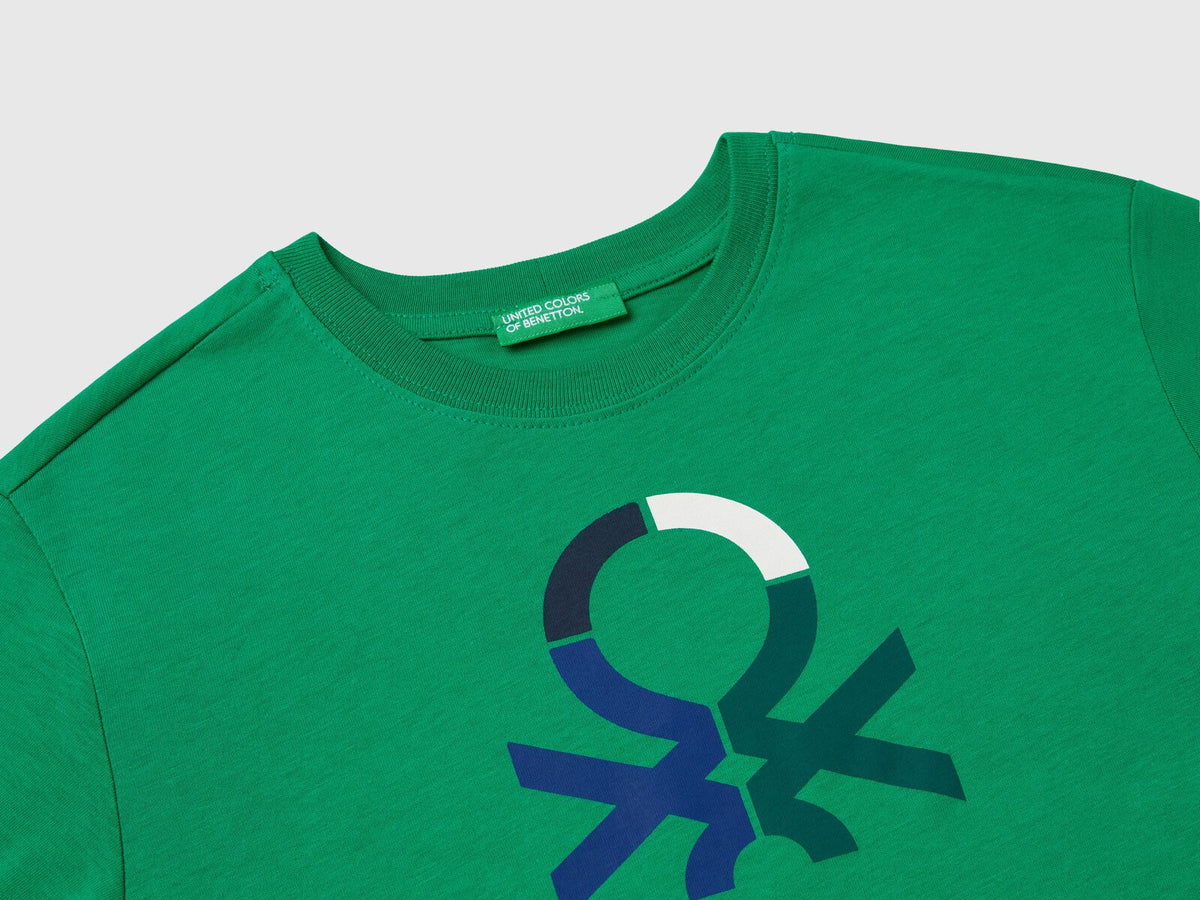 Benetton Crew Neck Printed Long Sleeve T-Shirt
