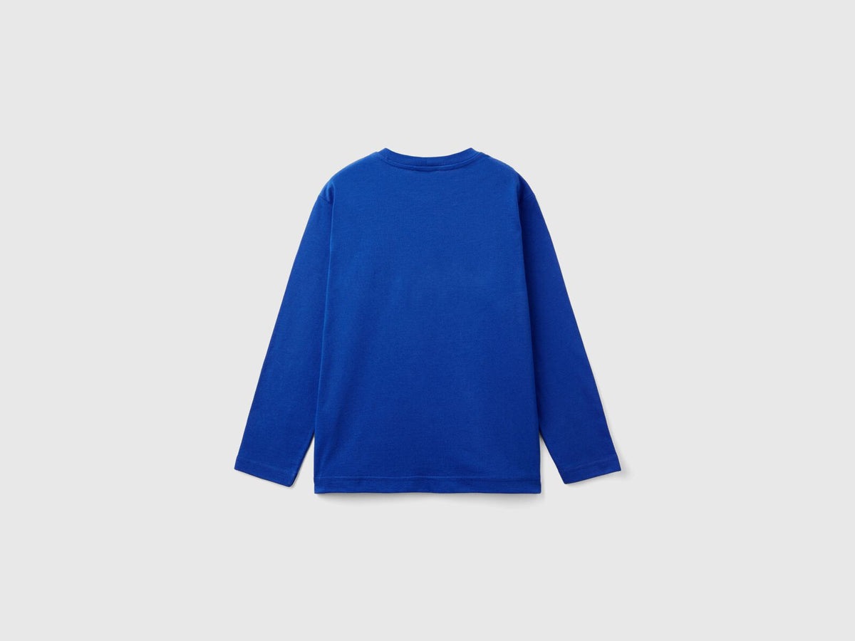 Benetton Crew Neck Printed Long Sleeve T-Shirt