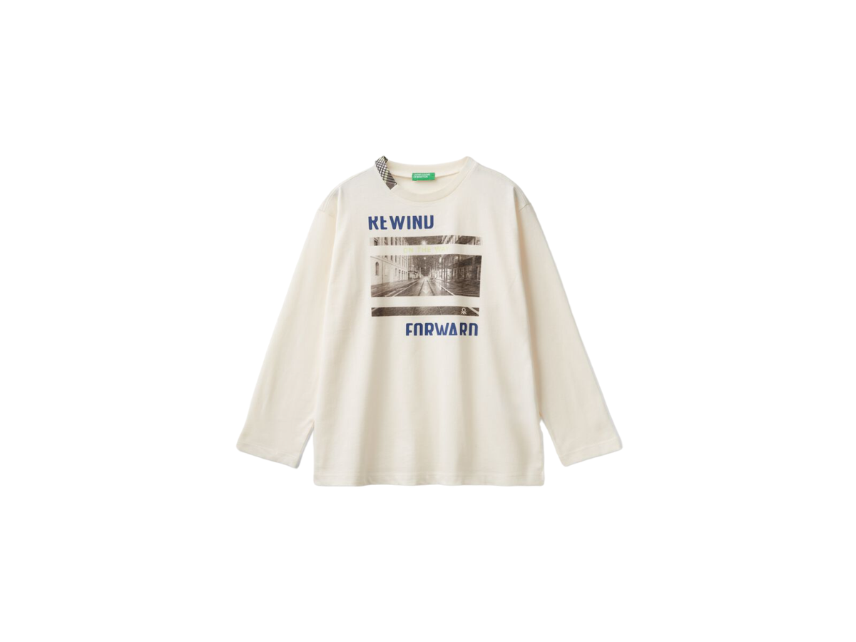 Benetton Printed Long Sleeve T-Shirt