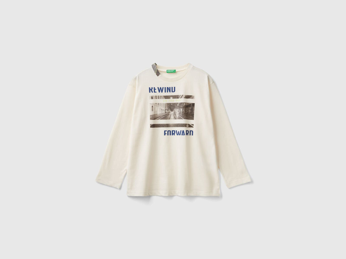 Benetton Printed Long Sleeve T-Shirt