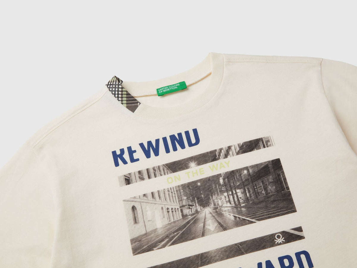 Benetton Printed Long Sleeve T-Shirt