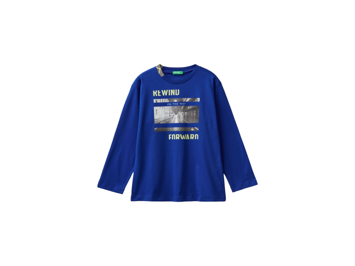 Benetton Printed Long Sleeve T-Shirt