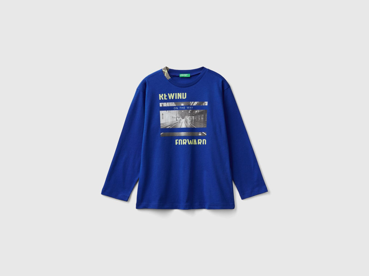 Benetton Printed Long Sleeve T-Shirt