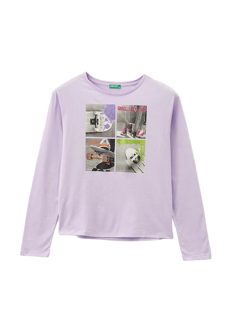 Benetton Long Sleeve Printed T-Shirt
