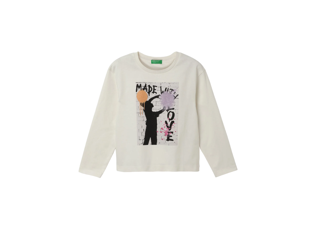 Benetton Long Sleeve Printed T-Shirt