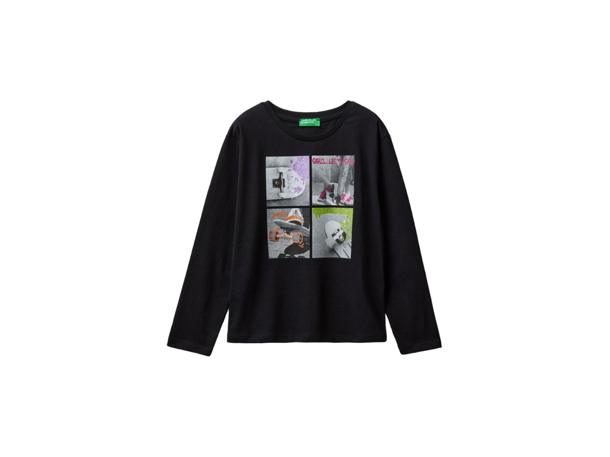 Benetton Long Sleeve Printed T-Shirt