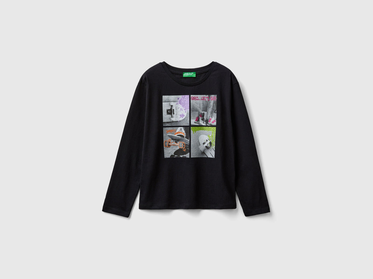 Benetton Long Sleeve Printed T-Shirt