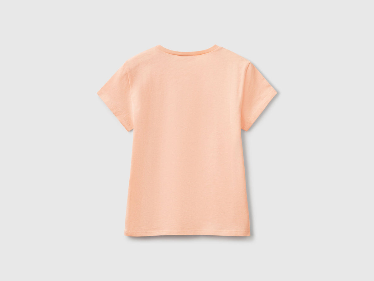 Benetton Glitter Logo Cotton T-Shirt