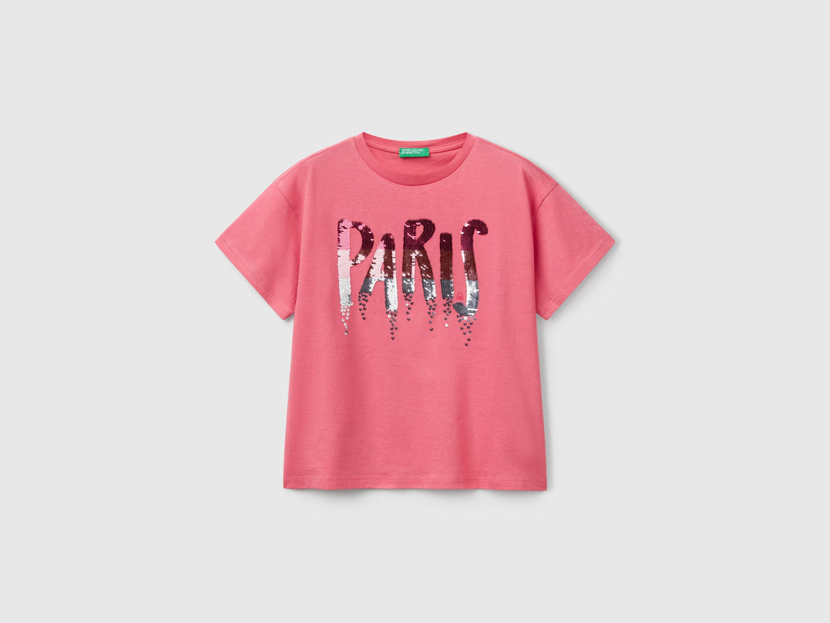 Benetton Sequin Print T-Shirt