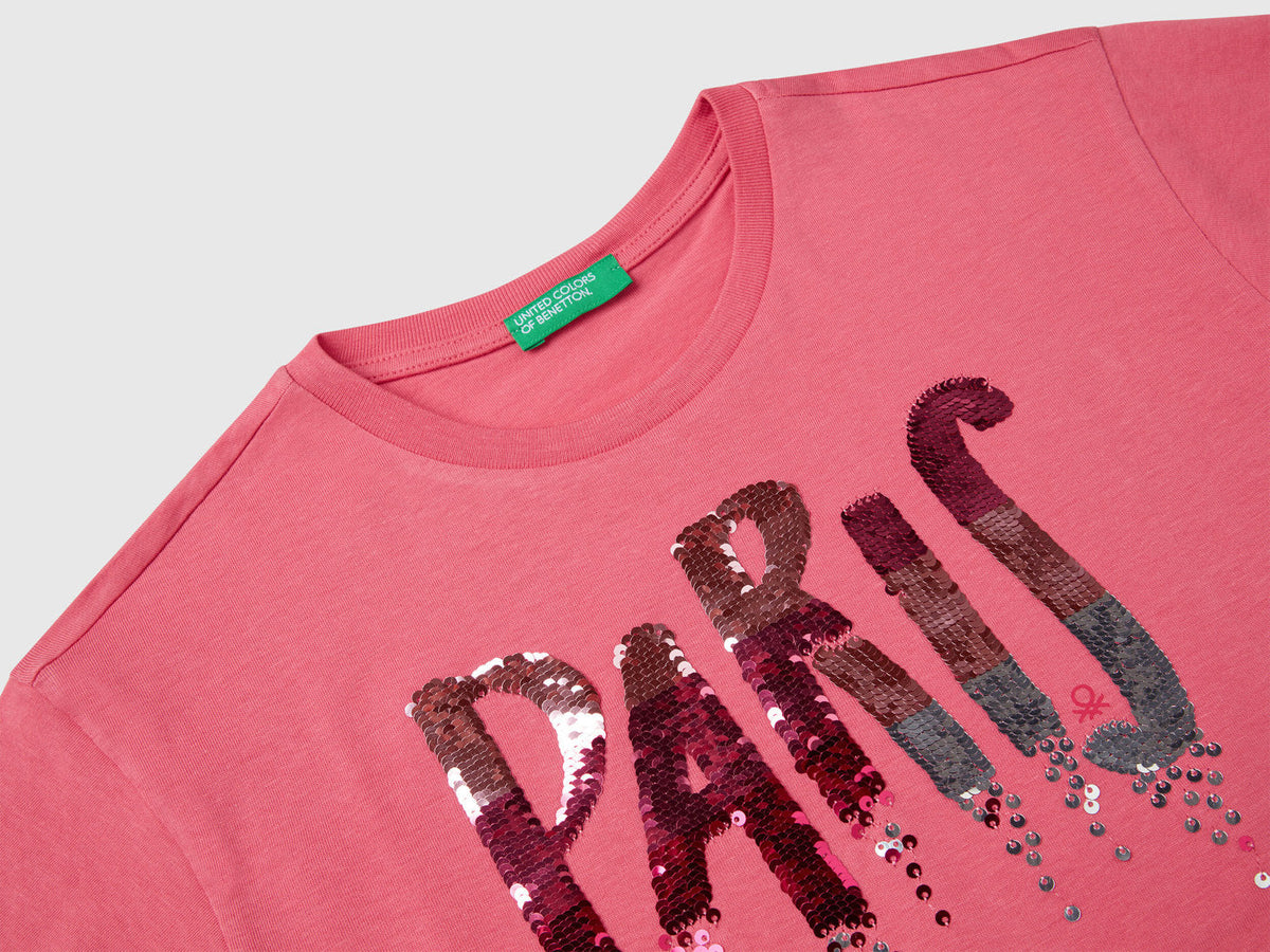 Benetton Sequin Print T-Shirt