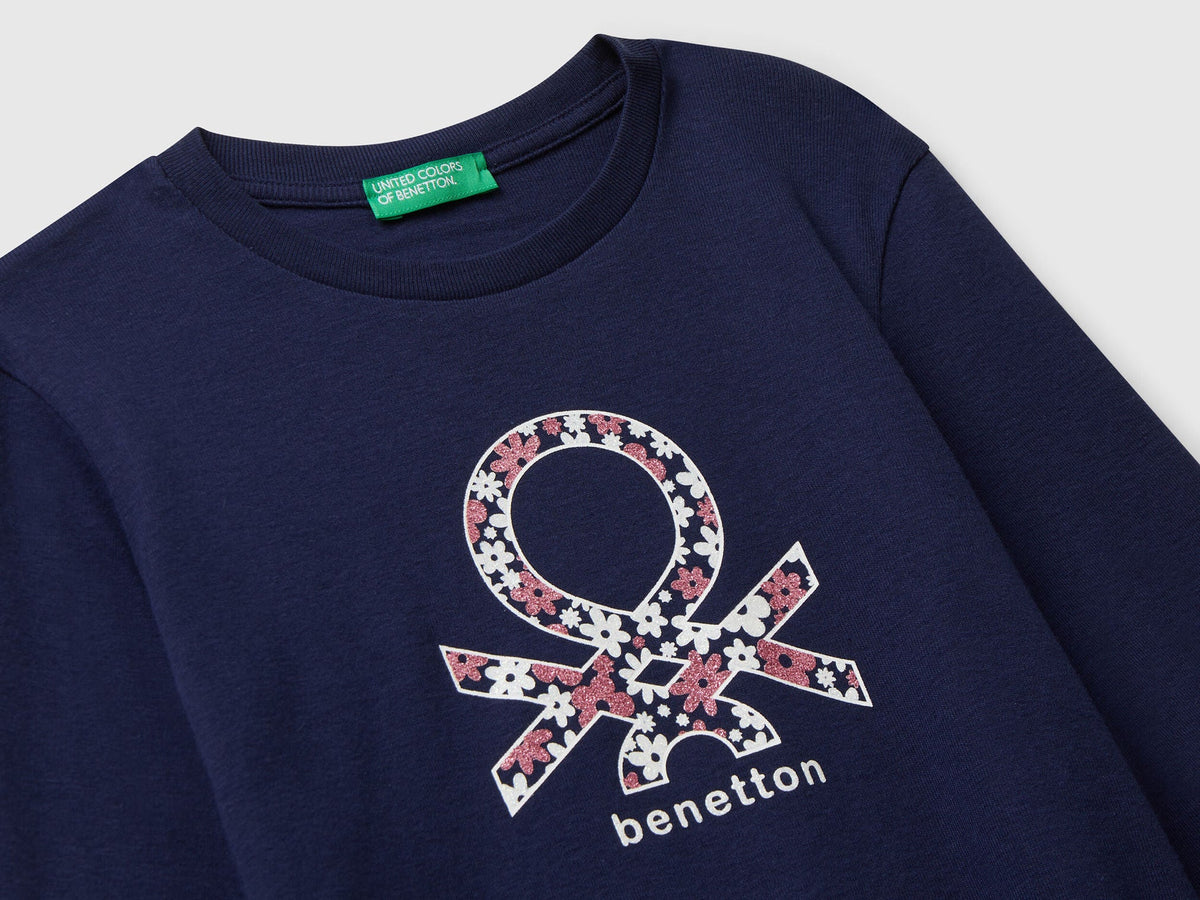 Benetton Glitter Print T-Shirt