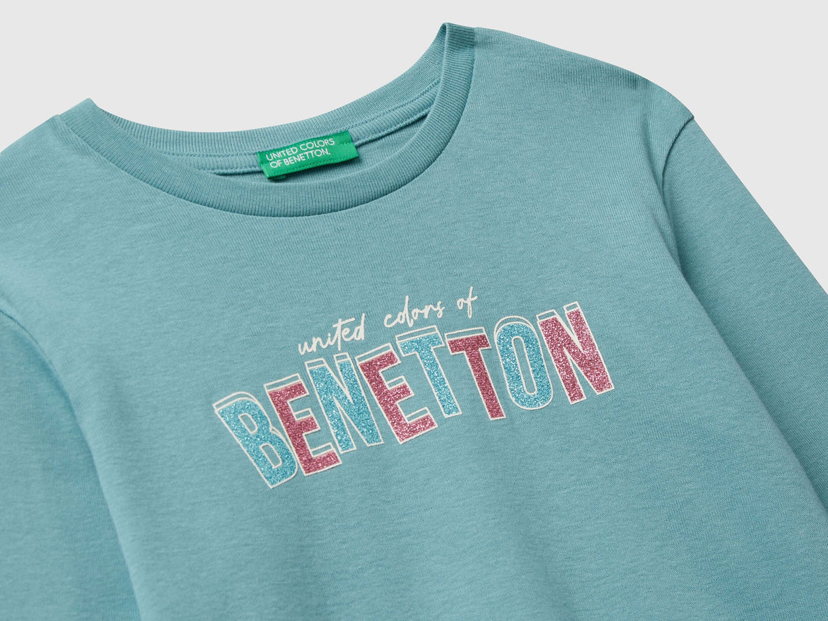 Benetton Glitter Print T-Shirt