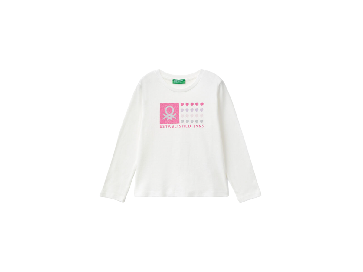 Benetton Long Sleeve Crew Neck T-Shirt