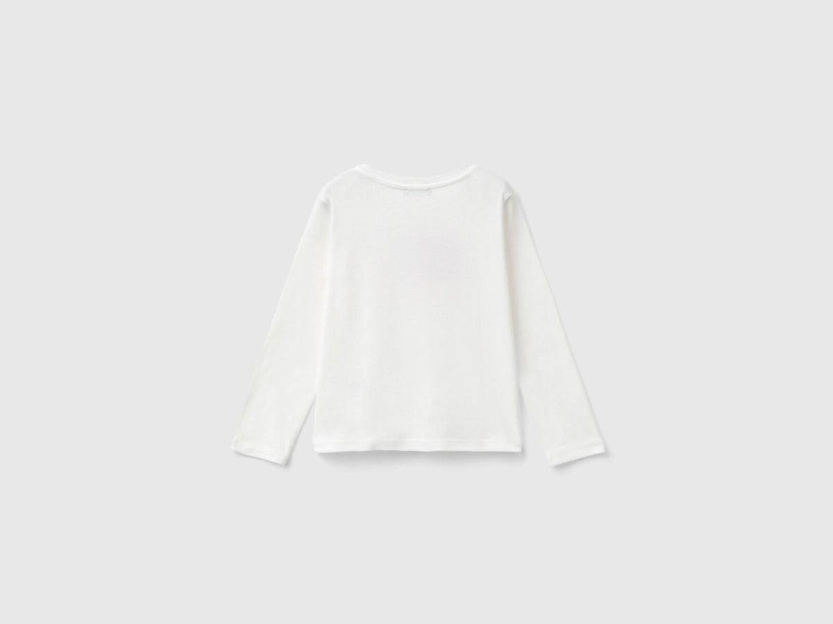 Benetton Long Sleeve Crew Neck T-Shirt
