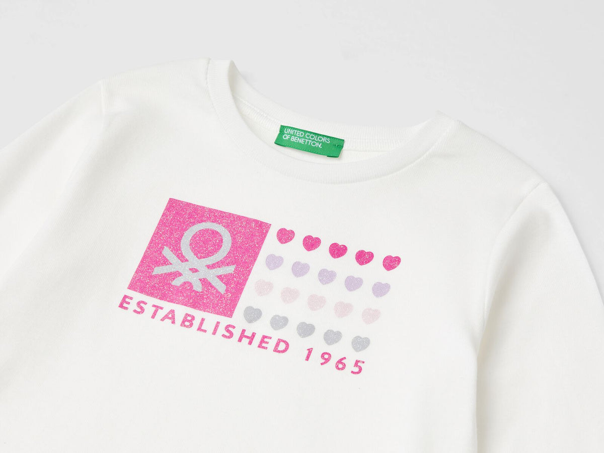 Benetton Long Sleeve Crew Neck T-Shirt
