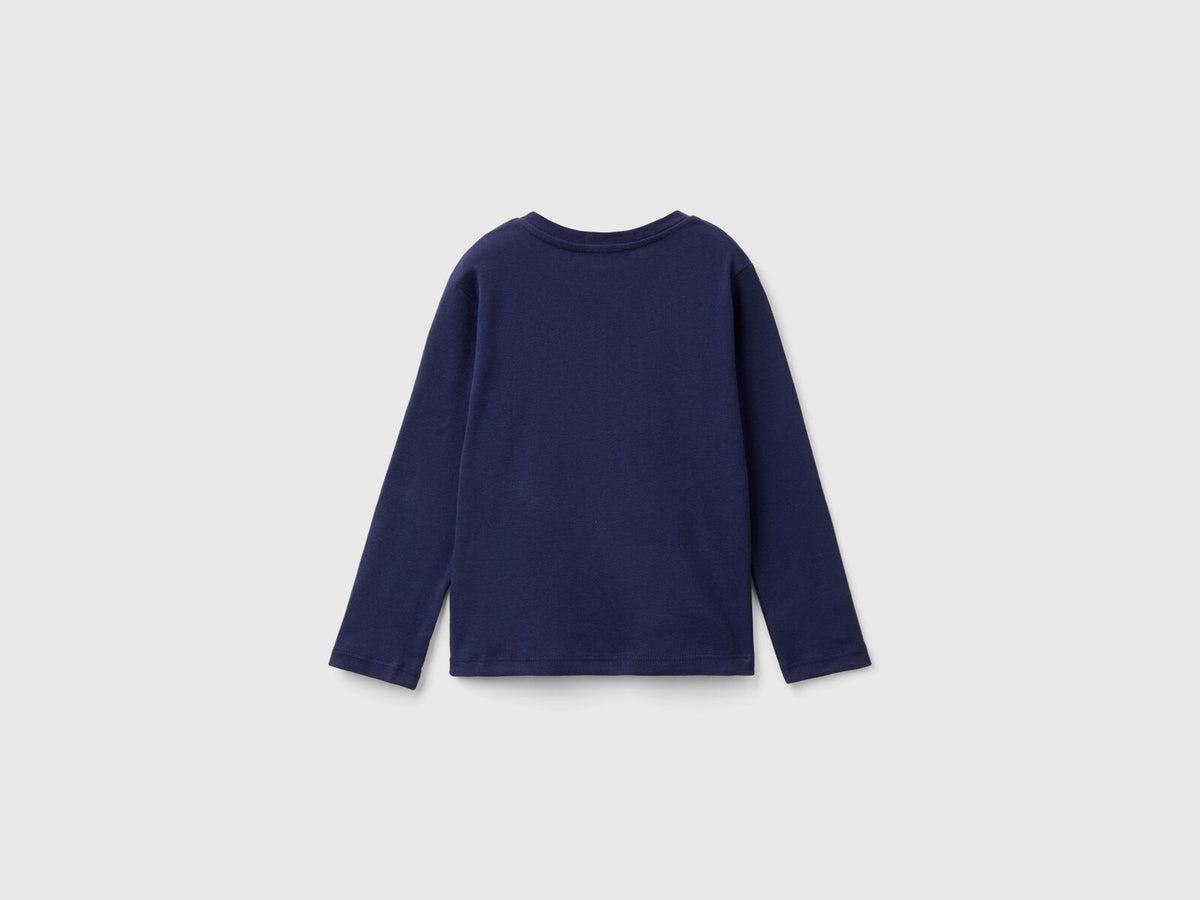 Benetton Long Sleeve Crew Neck T-Shirt