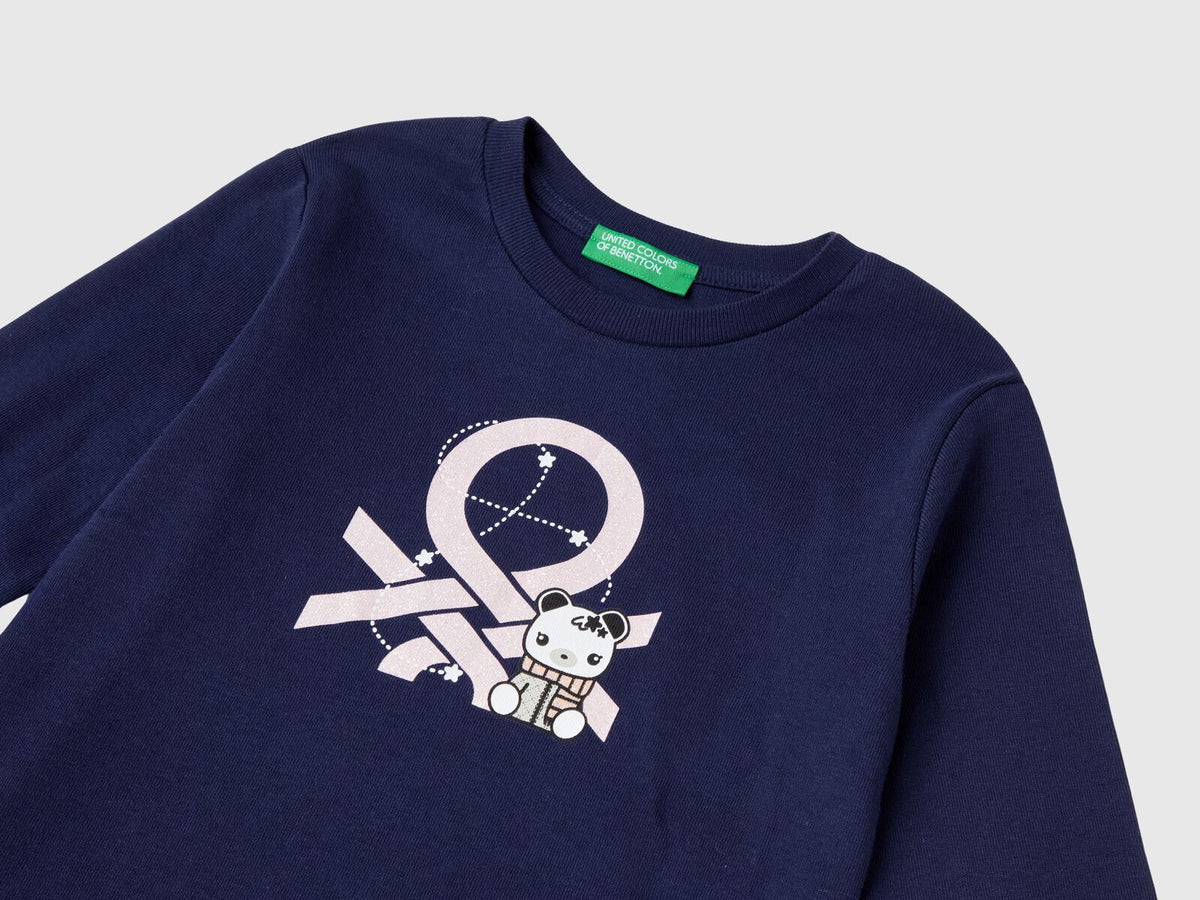 Benetton Long Sleeve Crew Neck T-Shirt