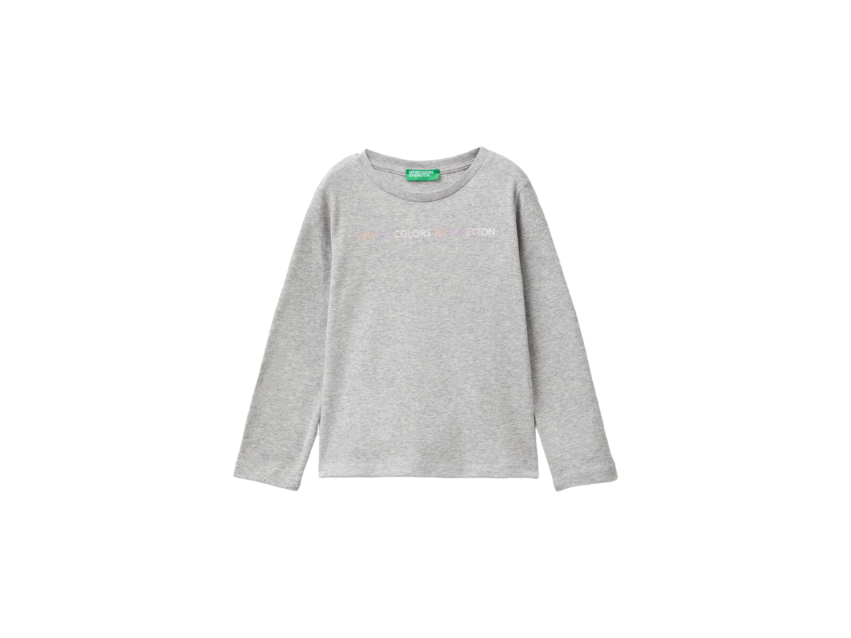 Benetton Long Sleeve Crew Neck T-Shirt