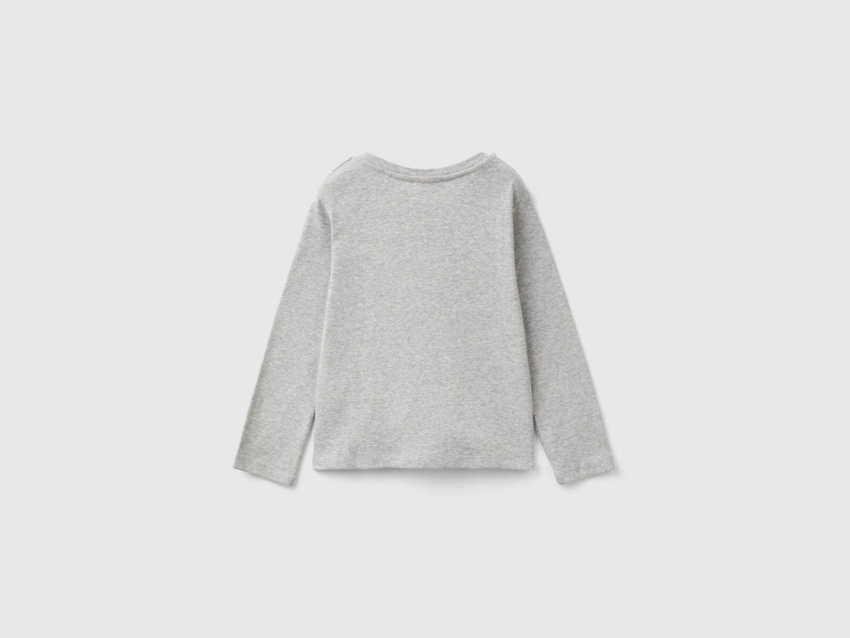 Benetton Long Sleeve Crew Neck T-Shirt