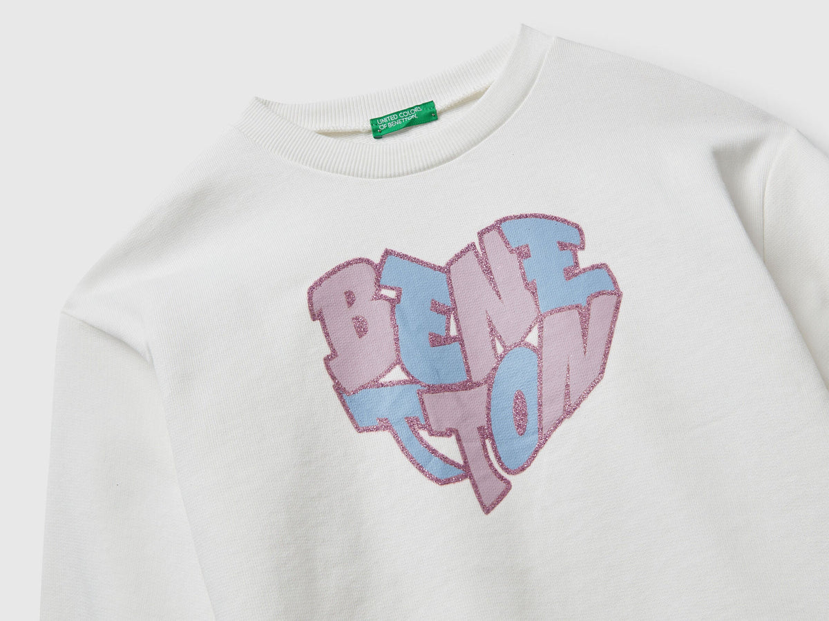 Benetton Glitter Logo Sweatshirt