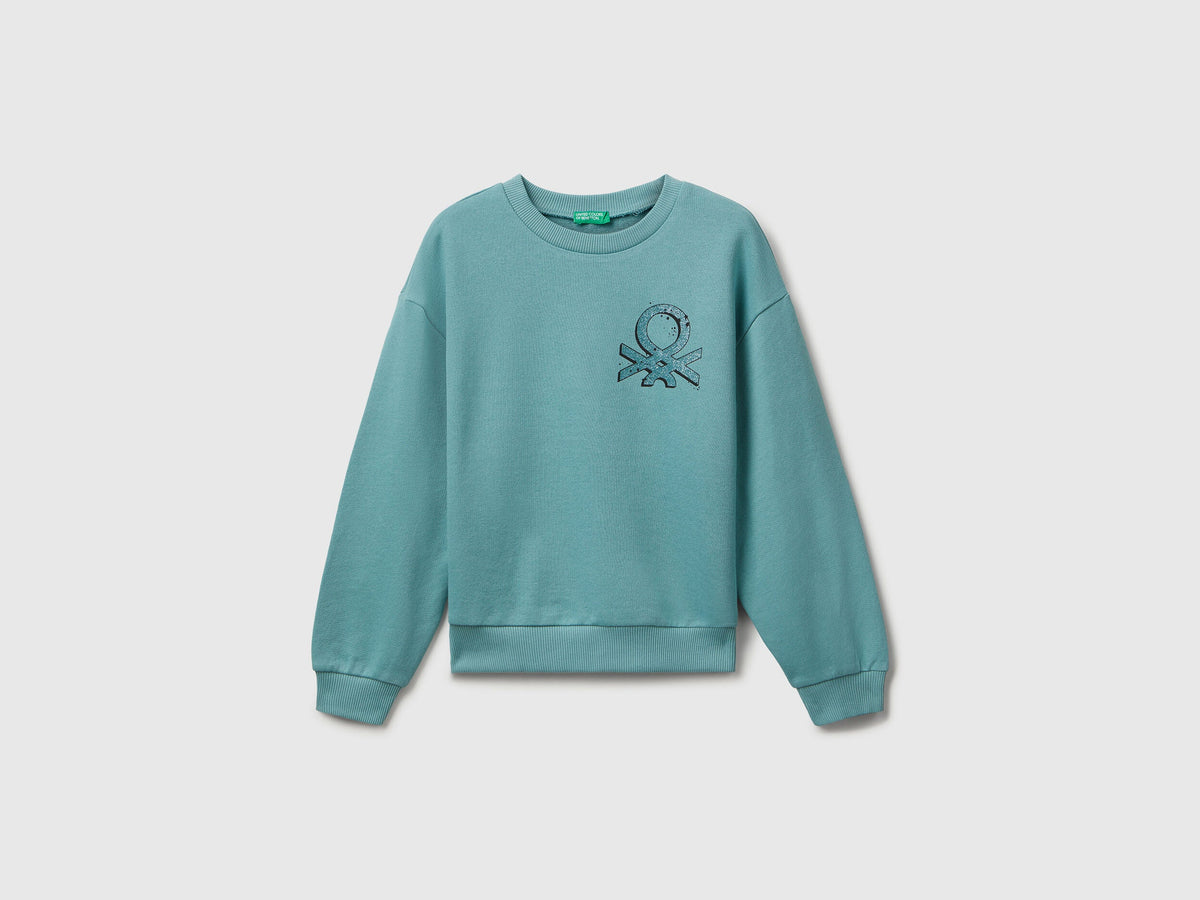 Benetton Glitter Logo Sweatshirt
