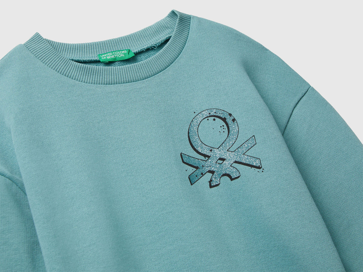 Benetton Glitter Logo Sweatshirt