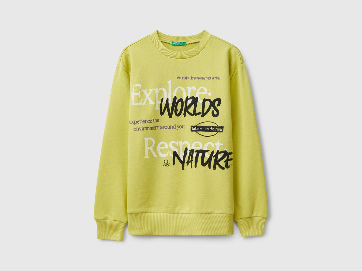 Benetton Slogan Print Sweatshirt