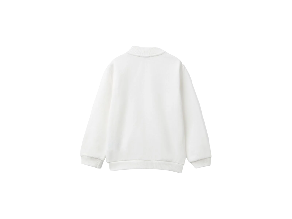 Benetton Logo Print Zip Long Sleeve Sweatshirt
