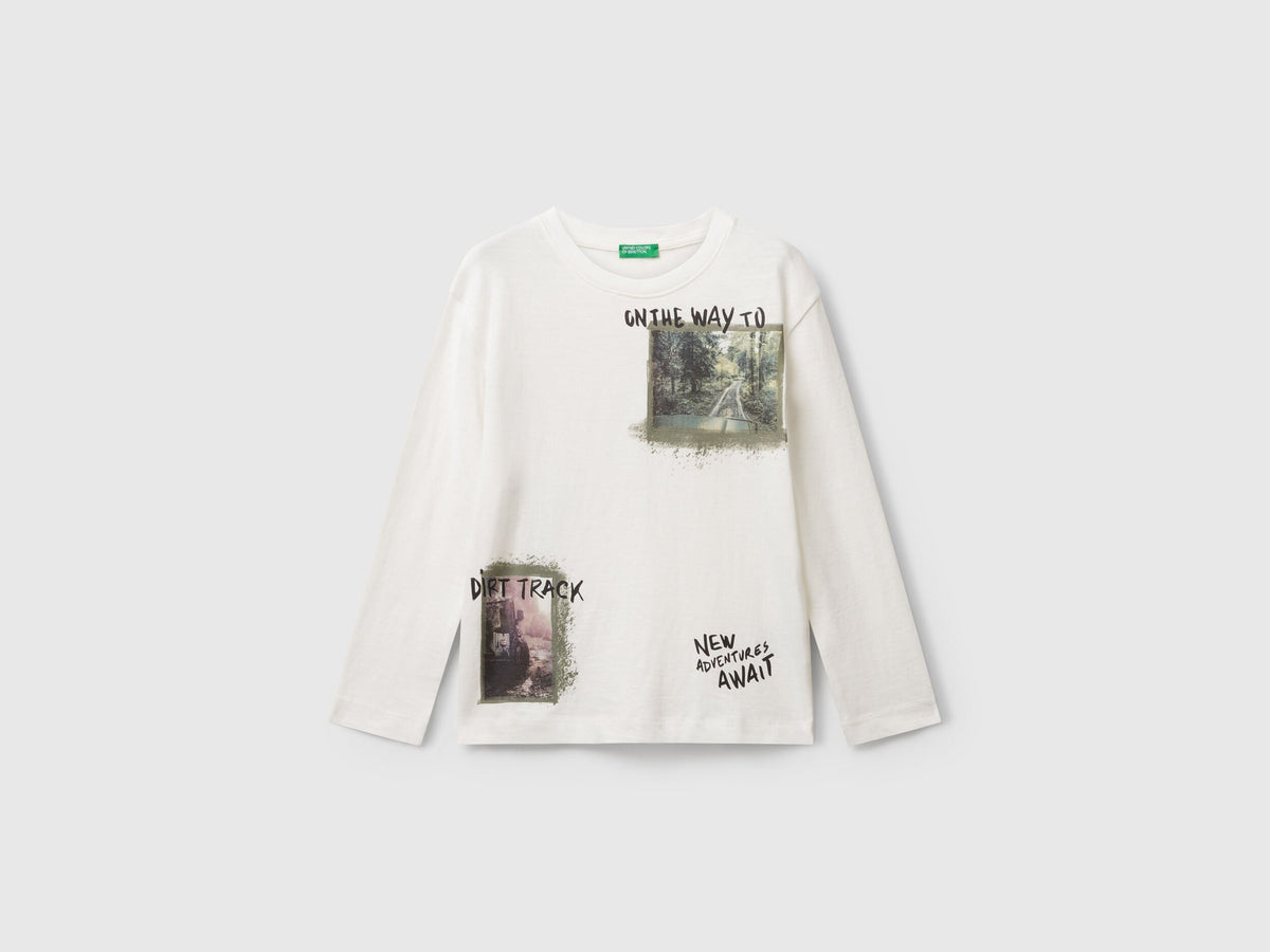 Benetton Front and Back Print T-Shirt