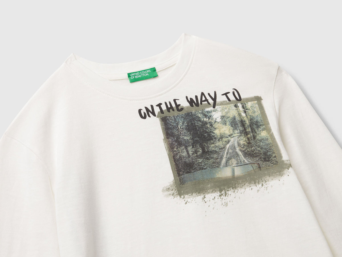Benetton Front and Back Print T-Shirt