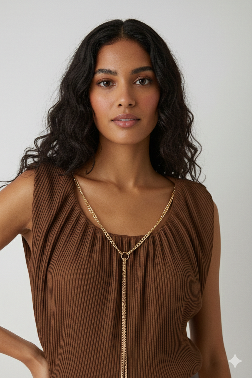 BSB Sleeveless top with decorative chain