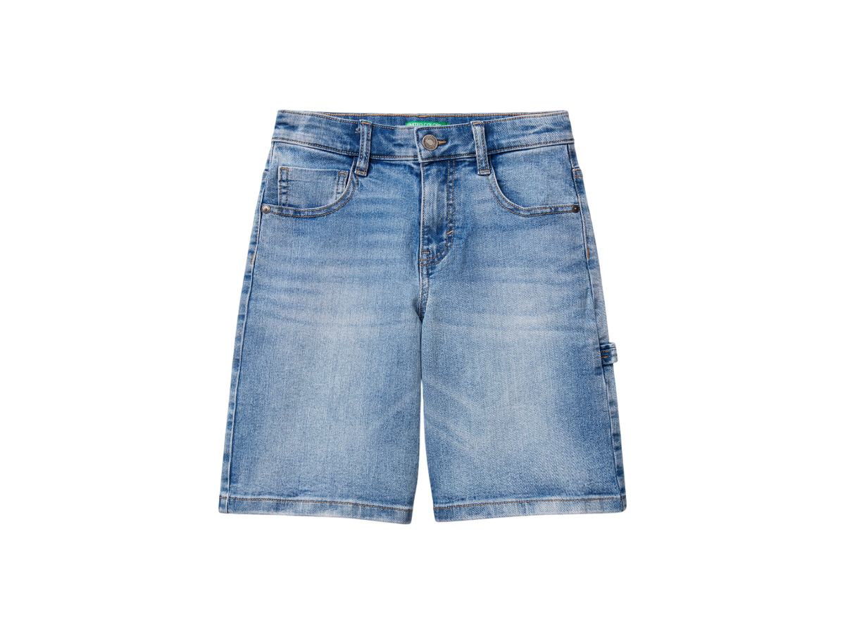 Benetton Straight Fit Denim Bermudas