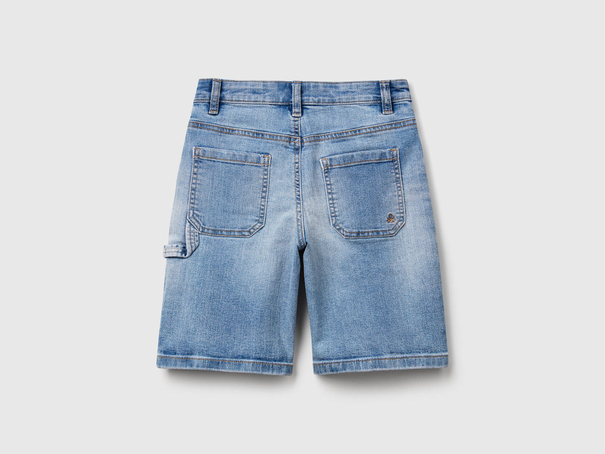 Benetton Straight Fit Denim Bermudas