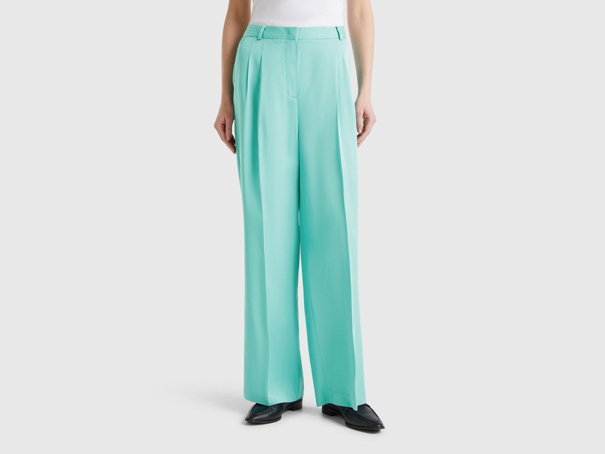 Benetton Wide Flowy Trousers