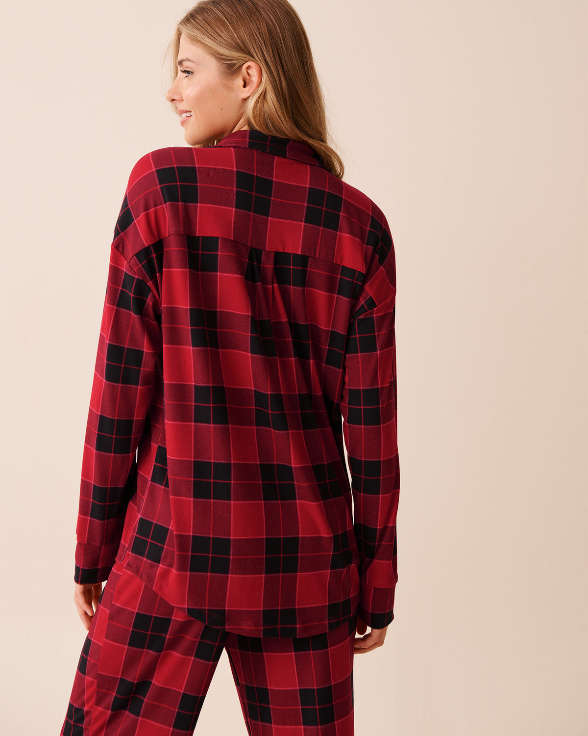 La Vie En Rose Buffalo Plaid Super Soft Button-down Shirt