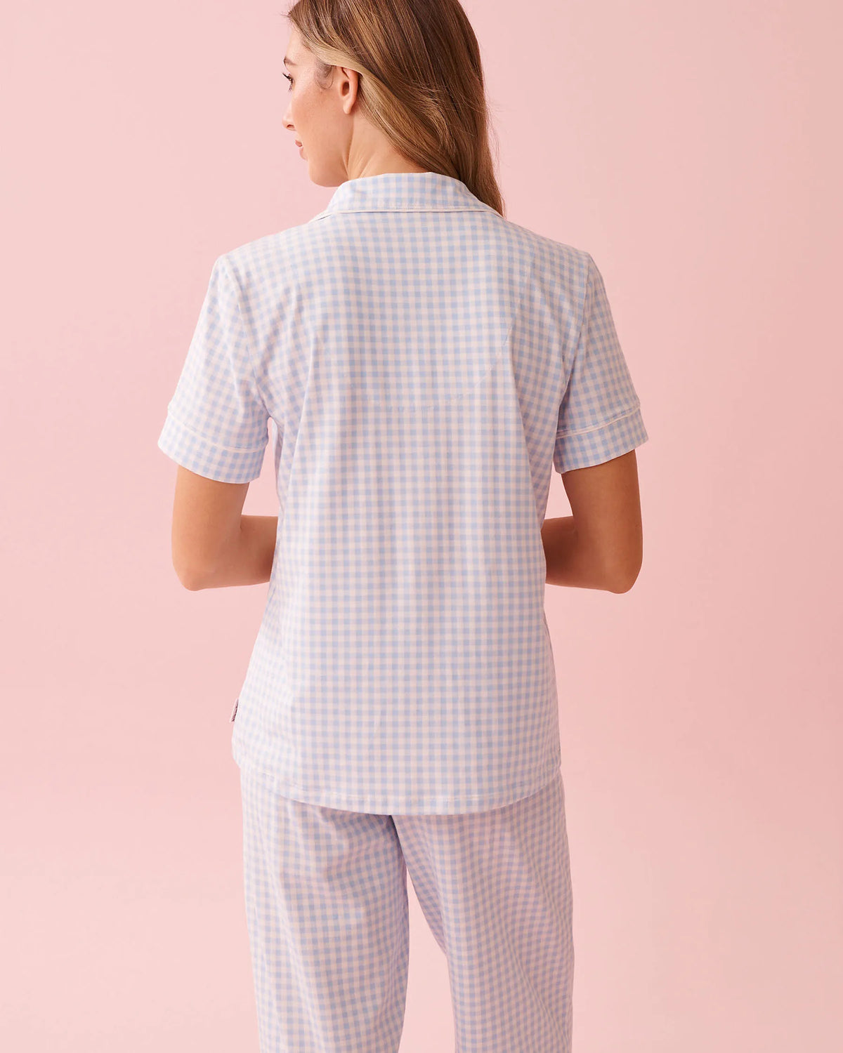 La vie en Rose Cotton Short Sleeve Button-down Shirt