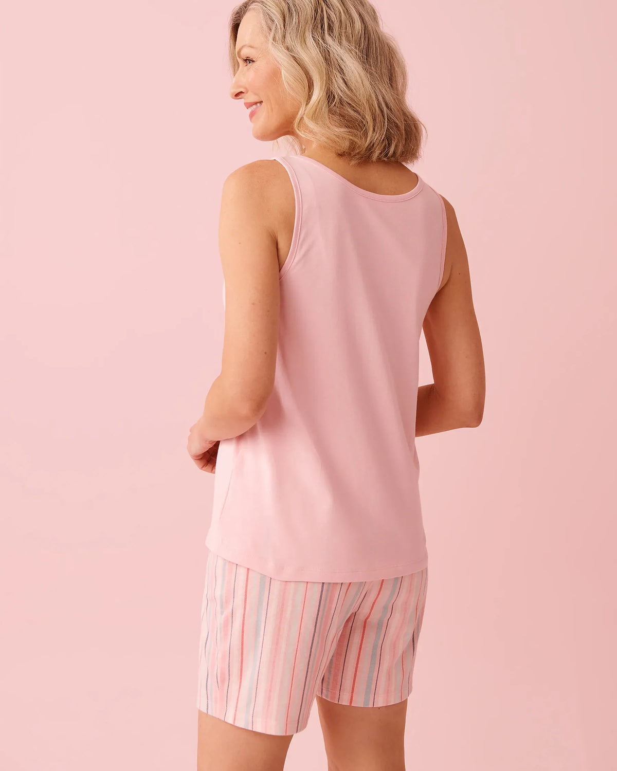 La vie en Rose Dog & Cupcake Print Cotton Scoop Neck Cami