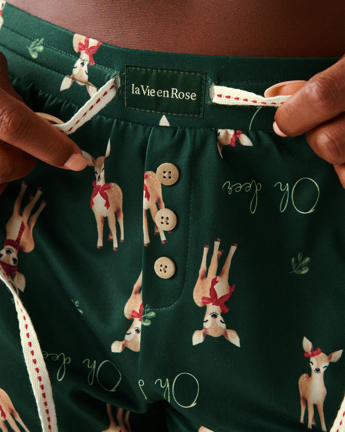 La Vie En Rose Deer Print Super Soft Pajama Shorts